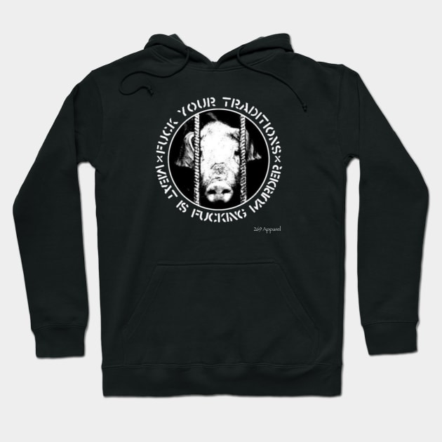 Meat is Murder Hoodie by AnimalRightsApparel